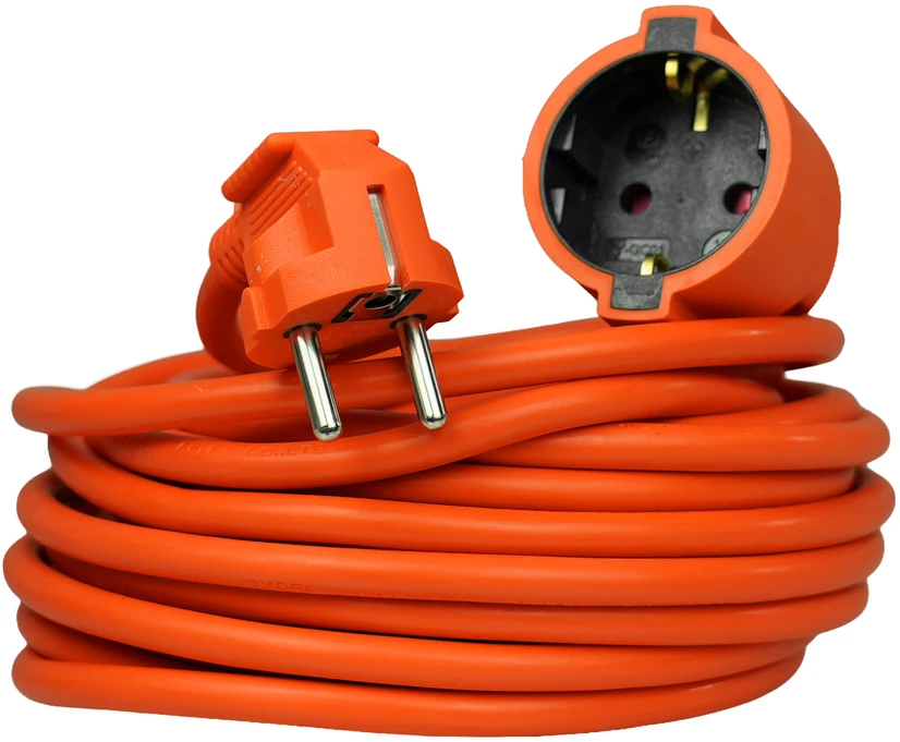 Przedłużacz jednogniazdowy schuko; ip20; 16a; h05vv-f ; 3×1,5; 10m; oranžinė; hand home