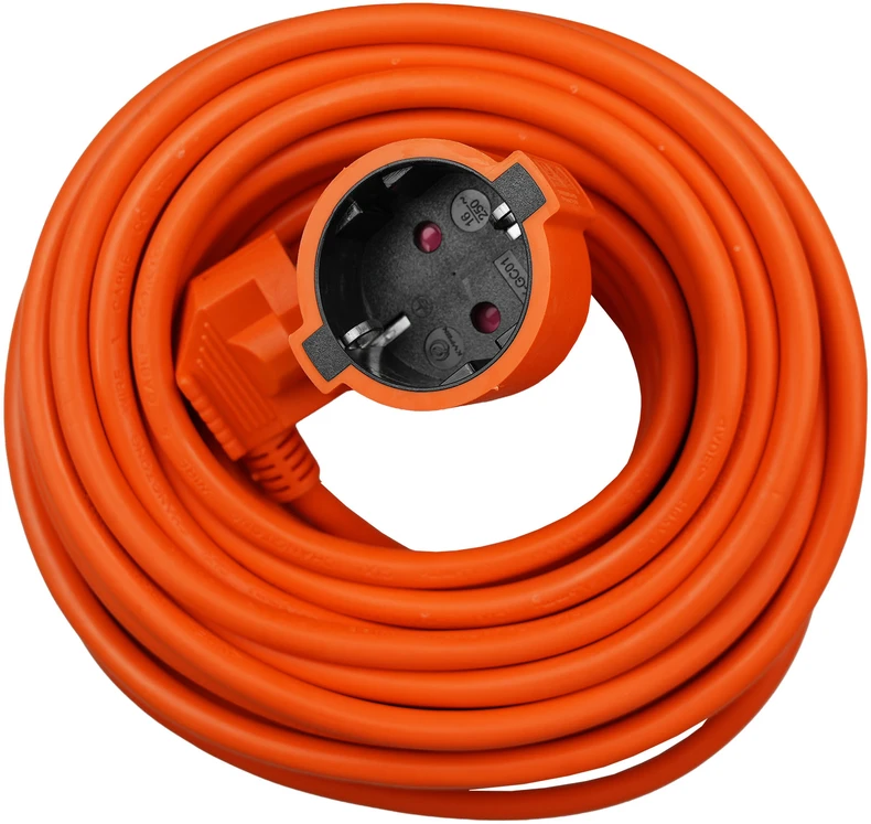 Ilgintuvas su vienu schuko lizdu; IP20; 16A; H05VV-F; 3×1,5; 15 m; oranžinė; Hand Home.