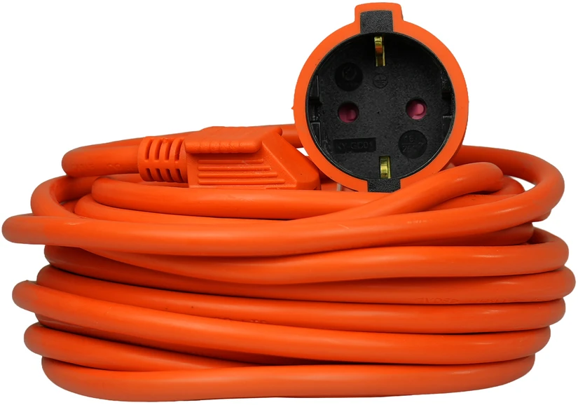 Przedłużacz jednogniazdowy schuko; ip20; 16a; h05vv-f ; 3×1,5; 10m; oranžinė; hand home