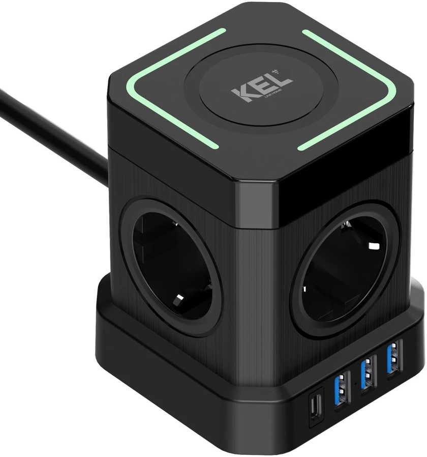 Plastrol Przedłużacz power strip su ładowaniem bezprzewodowym; 4x2p+su + 3xusba + usbc, schuko; kel?