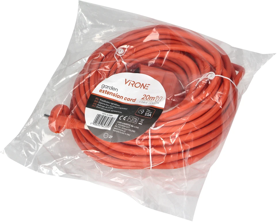 Orno Przedłużacz PVC prailgintuvas IP20 20m 1x2P, H03VV-F 2x1mm?