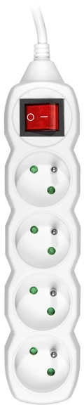 TRACER PowerCord 3.0m 4 lizdų jungiklis baltas prailginimo laidas