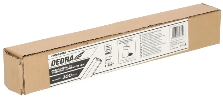 Grąžtas Dedra Deimantiniu grimo karunu ilgintuvas 300 mm sriegis 1 14