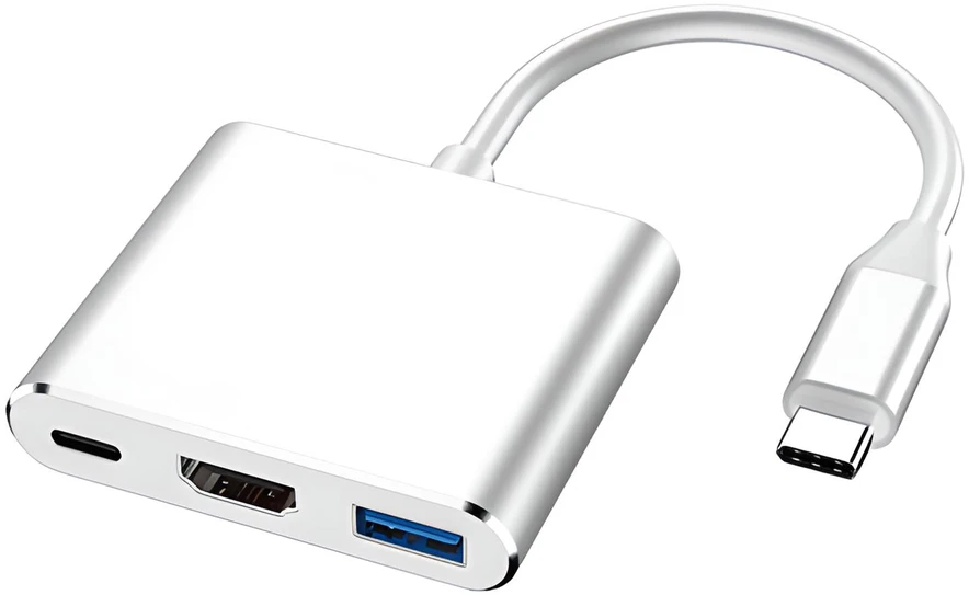 Przejściówka adapteris 3in1 USB-C 4K HDMI šakotuvas USB 3.0 -E379