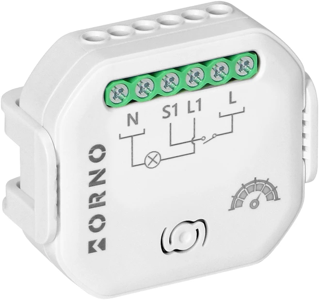Orno Przekażnik 1 kanalo įleidžiamoji relė su „Tuya Smart Wi-Fi“ ir BLE šviesos reguliatoriumi