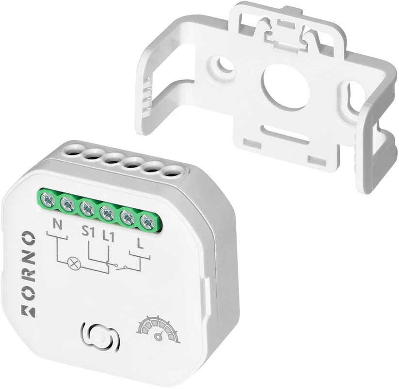 Orno Przekażnik 1 kanalo įleidžiamoji relė su „Tuya Smart Wi-Fi“ ir BLE šviesos reguliatoriumi