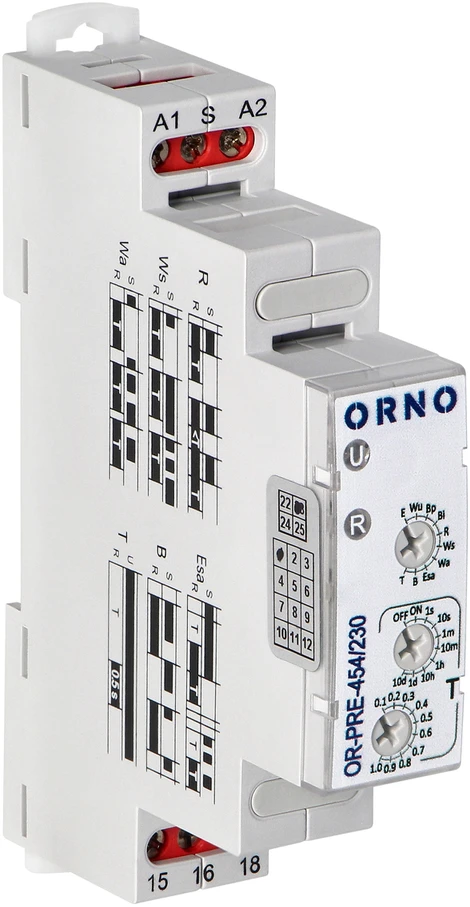 Orno Przekażnik Laiko relė 10 funkcijų, 230 V kintamoji srovė
