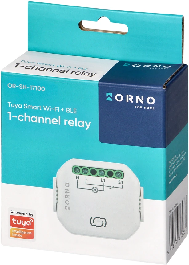 Orno Przekażnik „Tuya Smart Wi-Fi+BLE“ 1 kanalo sieninė relė
