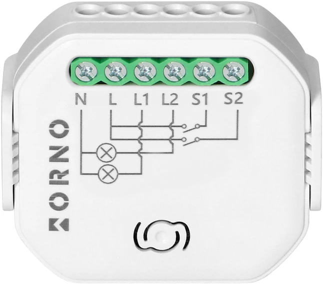 Orno Przekażnik „Tuya Smart Wi-Fi+BLE“ 2 kanalų sieninė relė