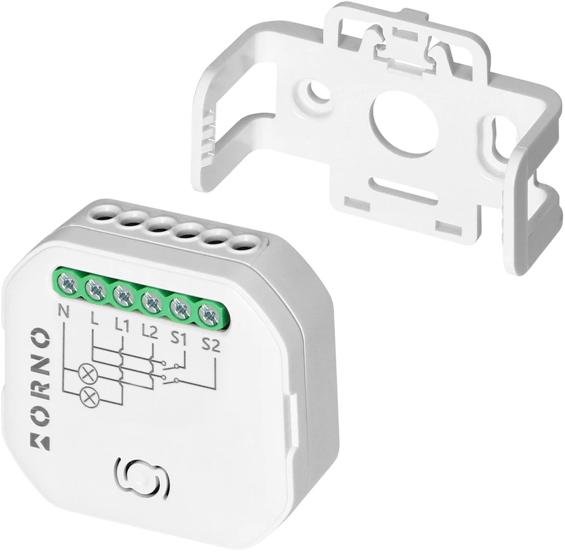 Orno Przekażnik „Tuya Smart Wi-Fi+BLE“ 2 kanalų sieninė relė