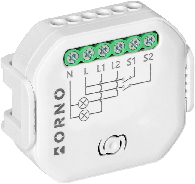 Orno Przekażnik „Tuya Smart Wi-Fi+BLE“ 2 kanalų sieninė relė