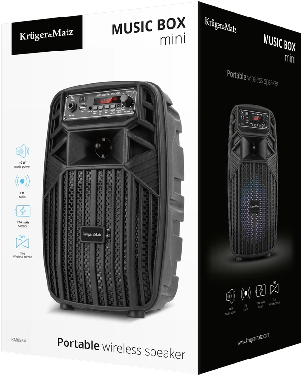 Kruger & Matz Music Box Mini bluetooth nešiojamas belaidis garsiakalbis