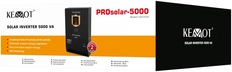 KEMOT PROsolar5000 saulės energijos inverteris 48V 230V 5000VA 3500W