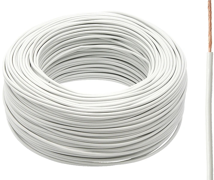 Elektrokabel LgY kabelis 1x1 H05V-K baltas