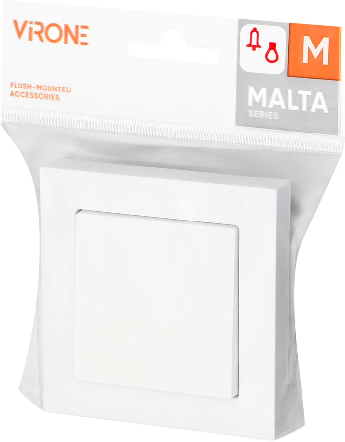 Przycisk „Malta“ durų skambučio mygtukas, 10A, 250V, WP-6/7M, baltas