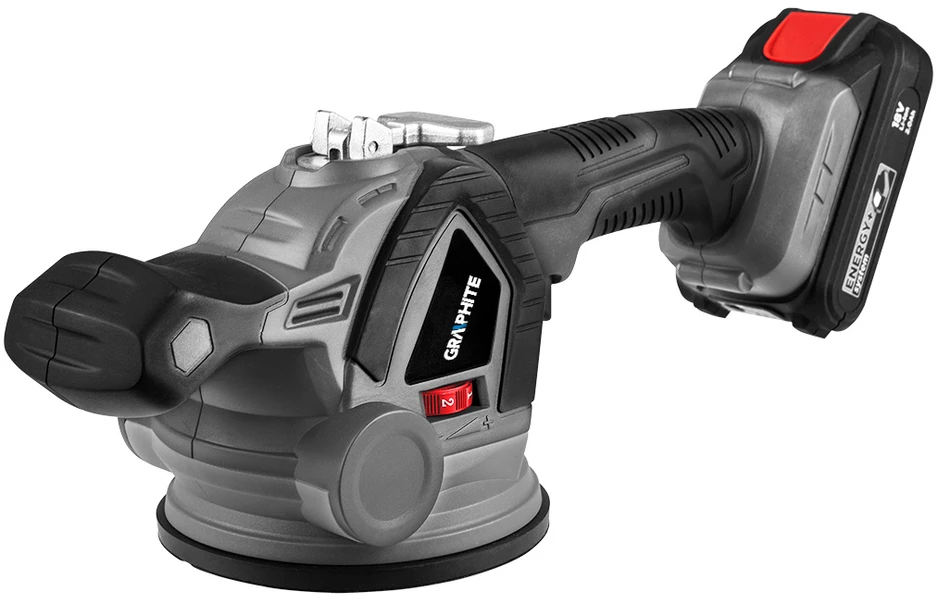 Graphite Przyssawka „Energy+“ 18 V plytelių siurbtukas + 2 Ah akumuliatorius + įkroviklis