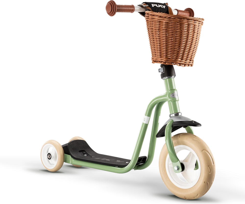 Paspirtukas PUKY R 1 Classic retro žalias