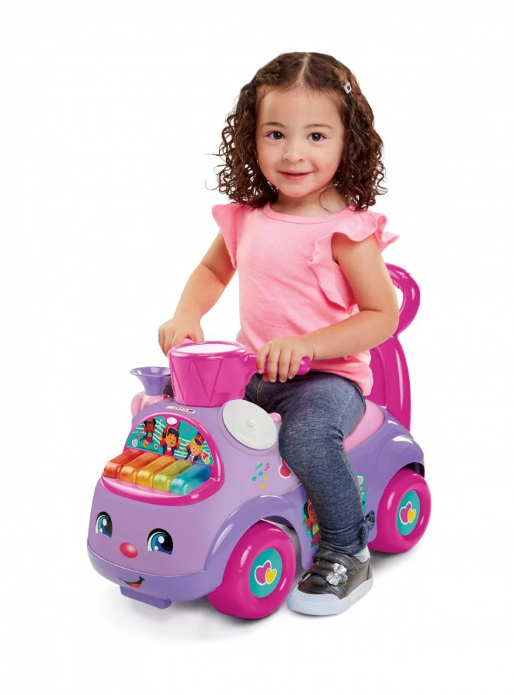 Jeździk Fisher Price muzikinis paradas violetinis važiuojamasis žaislas