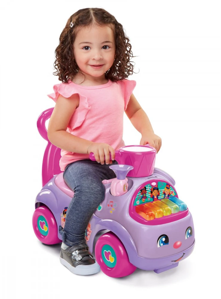 Jeździk Fisher Price muzikinis paradas violetinis važiuojamasis žaislas
