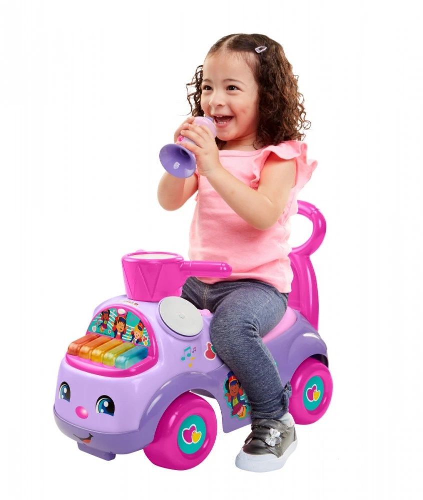 Jeździk Fisher Price muzikinis paradas violetinis važiuojamasis žaislas