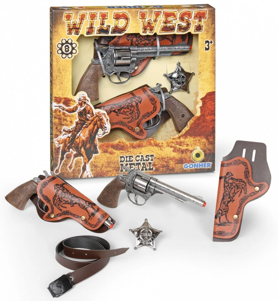 Pulio Gonher Guns GONHER rinkinys kaubojaus ginklų WILD-WEST, 158/0