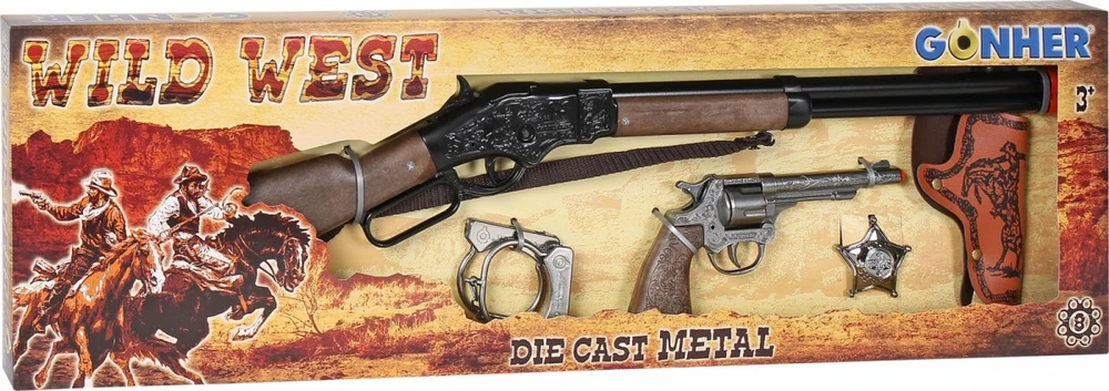 Pulio Gonher Guns GONHER rinkinys kaubojaus ginklų WILD-WEST, 498/0