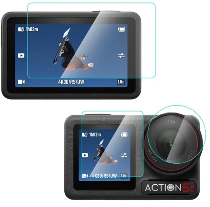 Puluz Grūdintas stiklas, skirtas DJI Osmo Action 5 Pro (Skaidus)