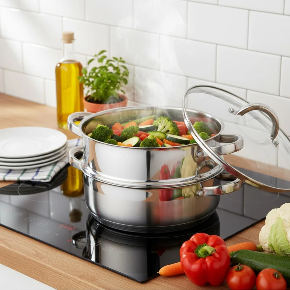 Puodas na parę stal, komplektas 3 elementy śr.24cm - 3.5l klausberg