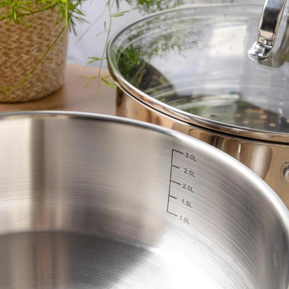 Puodas na parę stal, komplektas 3 elementy śr.26cm - 4.6l klausberg