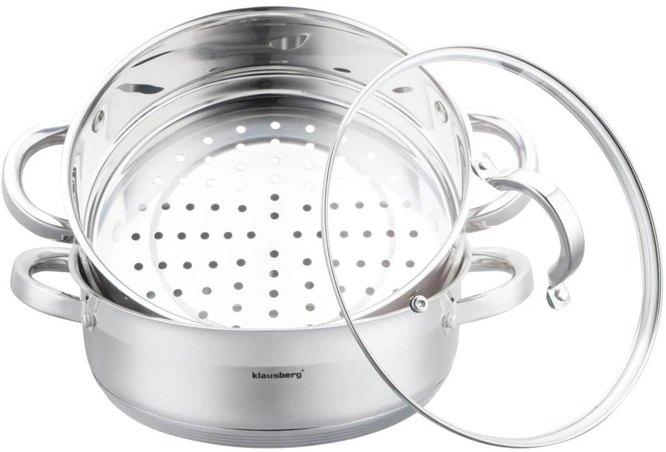Puodas na parę stal, komplektas 3 elementy śr.24cm - 3.5l klausberg