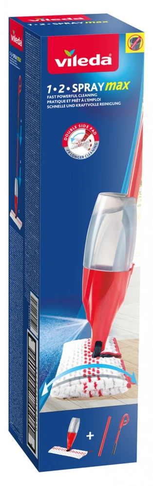 Grindų valymo šepetys su purkštuku Vileda 1 2 SPRAY MAX Box