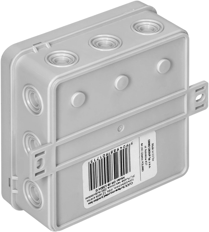 Orno Puszka CLICK skirstomoji dėžutė, IP54, 12 įėjimų, 100x100x41mm, pilka