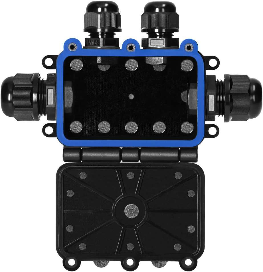 Orno Puszka Dėžutė be išpjovos HD IP68, 0,75–4,0 mm?, 2 M20 ir 2 M16 jungtys, T formos