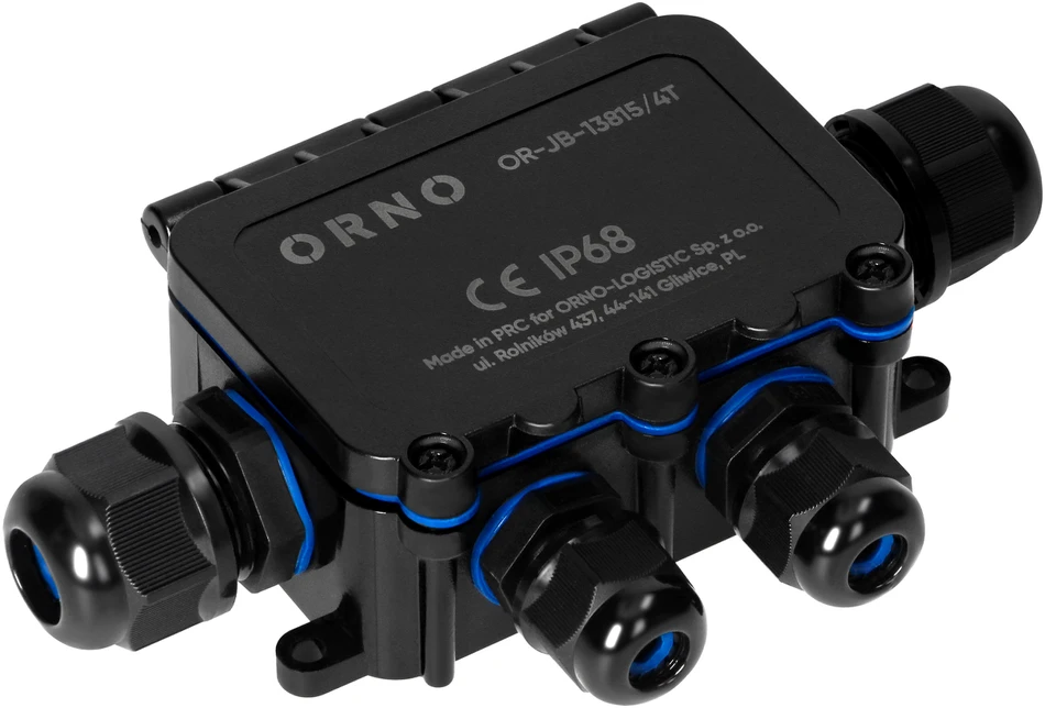 Orno Puszka Dėžutė be išpjovos HD IP68, 0,75–4,0 mm?, 2 M20 ir 2 M16 jungtys, T formos