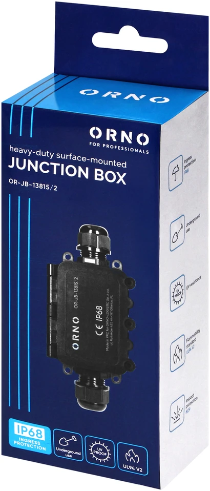 Orno Puszka Dėžutė be jungties HD IP68, 0,75–4,0 mm?, 2 M20 jungtys