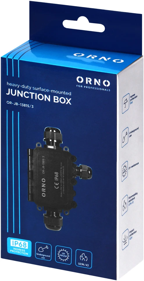 Orno Puszka Dėžutė be tvirtinimo HD IP68, 0,75–4,0 mm?, 2 M20 riebokšliai, 1 M16 riebokšlis
