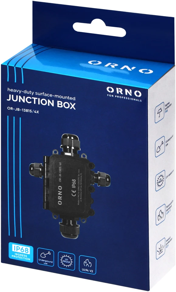 Orno Puszka Dėžutė be tvirtinimo HD IP68, 0,75–4,0 mm?, 2 M20 jungtys, 2 M16 jungtys, X išdėstymas