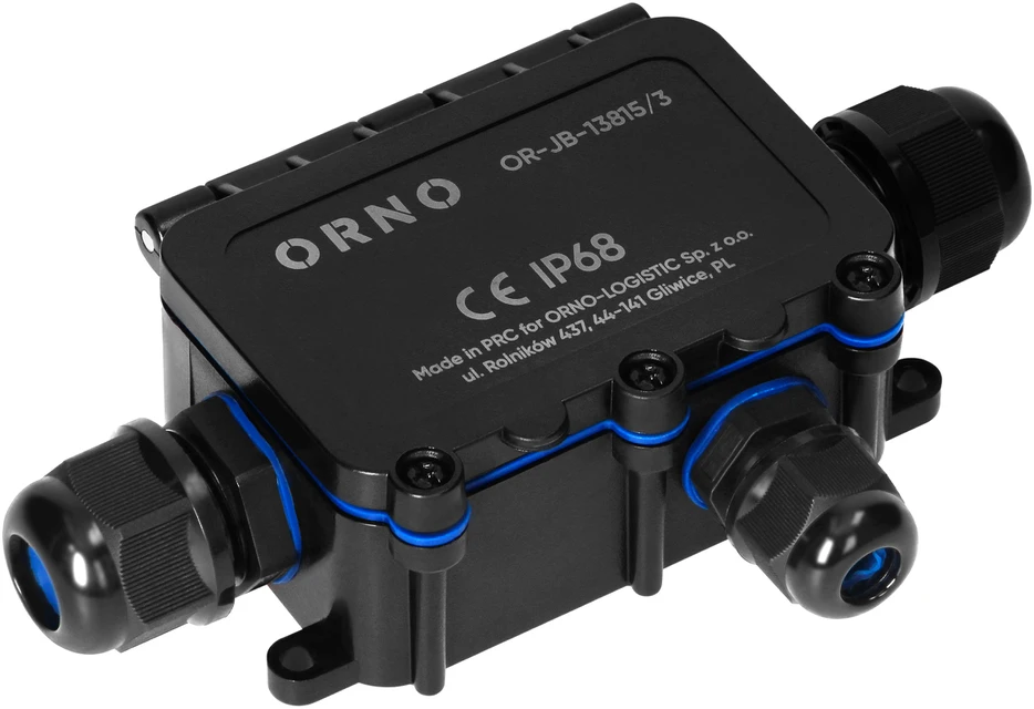 Orno Puszka Dėžutė be tvirtinimo HD IP68, 0,75–4,0 mm?, 2 M20 riebokšliai, 1 M16 riebokšlis