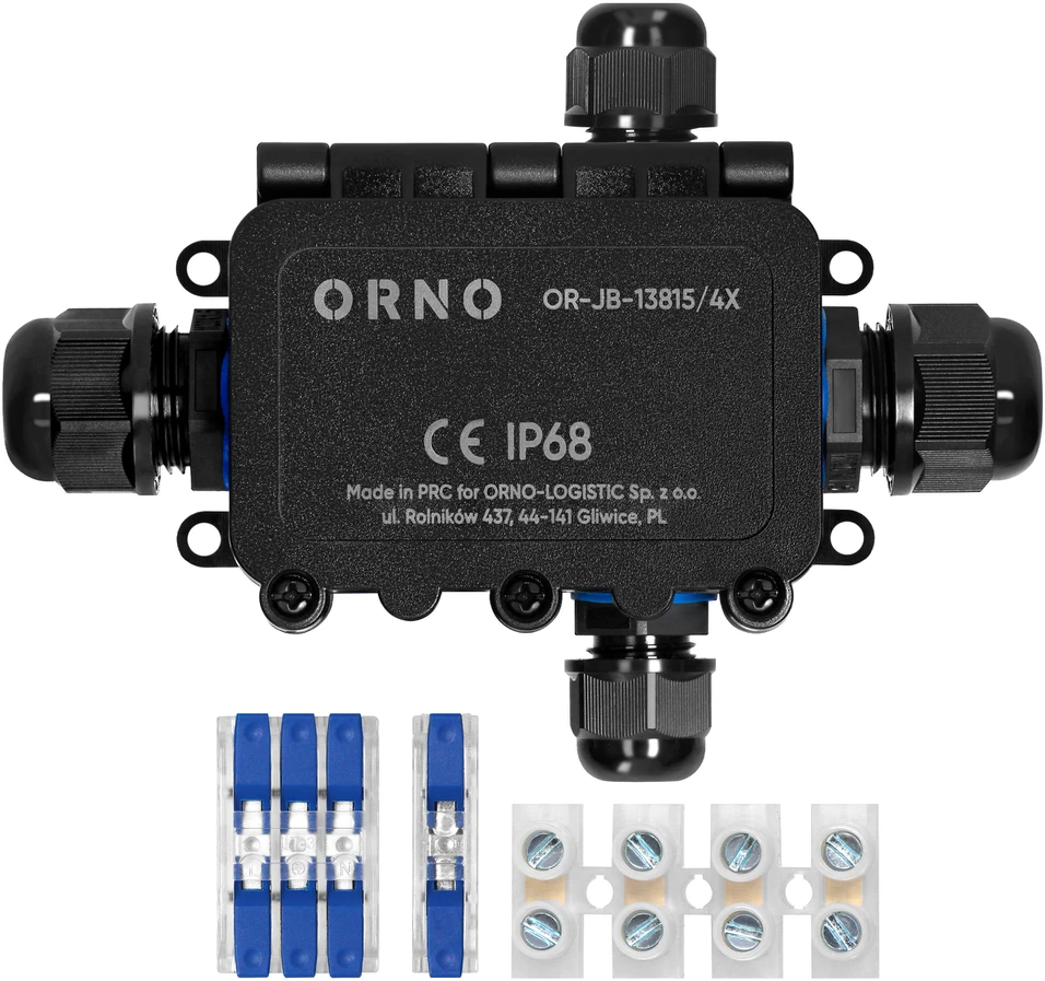 Orno Puszka Dėžutė be tvirtinimo HD IP68, 0,75–4,0 mm?, 2 M20 jungtys, 2 M16 jungtys, X išdėstymas