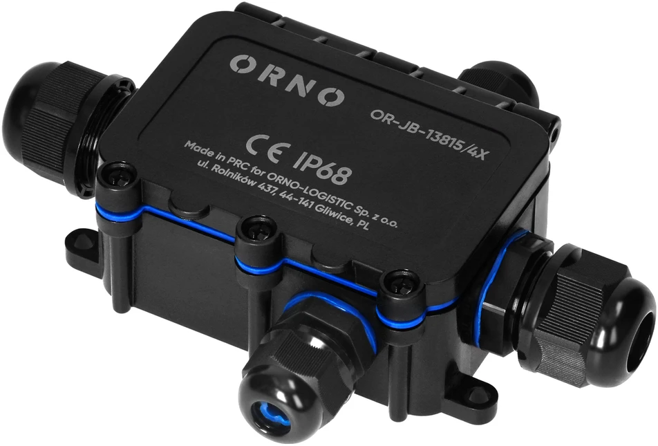 Orno Puszka Dėžutė be tvirtinimo HD IP68, 0,75–4,0 mm?, 2 M20 jungtys, 2 M16 jungtys, X išdėstymas