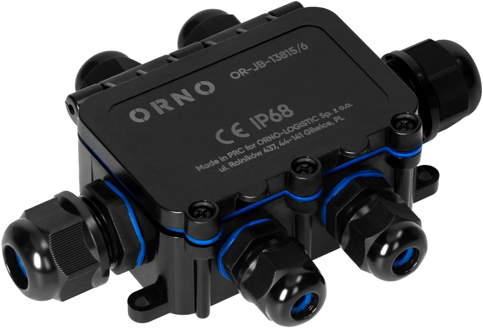 Orno Puszka Dėžutė be tvirtinimo HD IP68, 0,75–4,0 mm?, 2 M20 jungtys, 4 M16 jungtys