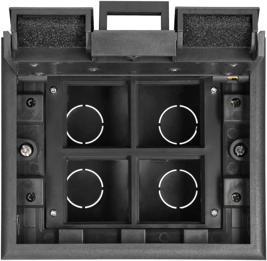 Orno Puszka Grindų dėžutė moduliniams lizdams 4 x 45x45 mm arba 8 x 22,5x45 mm, dangtelis: plastikinis, juodas