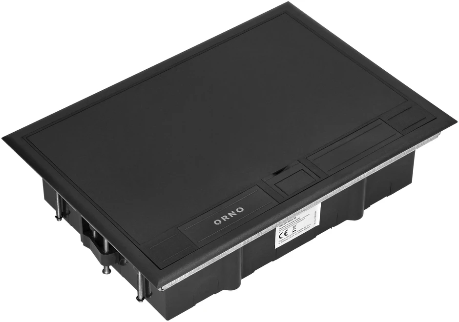 Orno Puszka Grindų dėžutė moduliniams lizdams 8 x 45 x 45 mm arba 16 x 22,5 x 45 mm, dangtelis: plastikinis, juodas