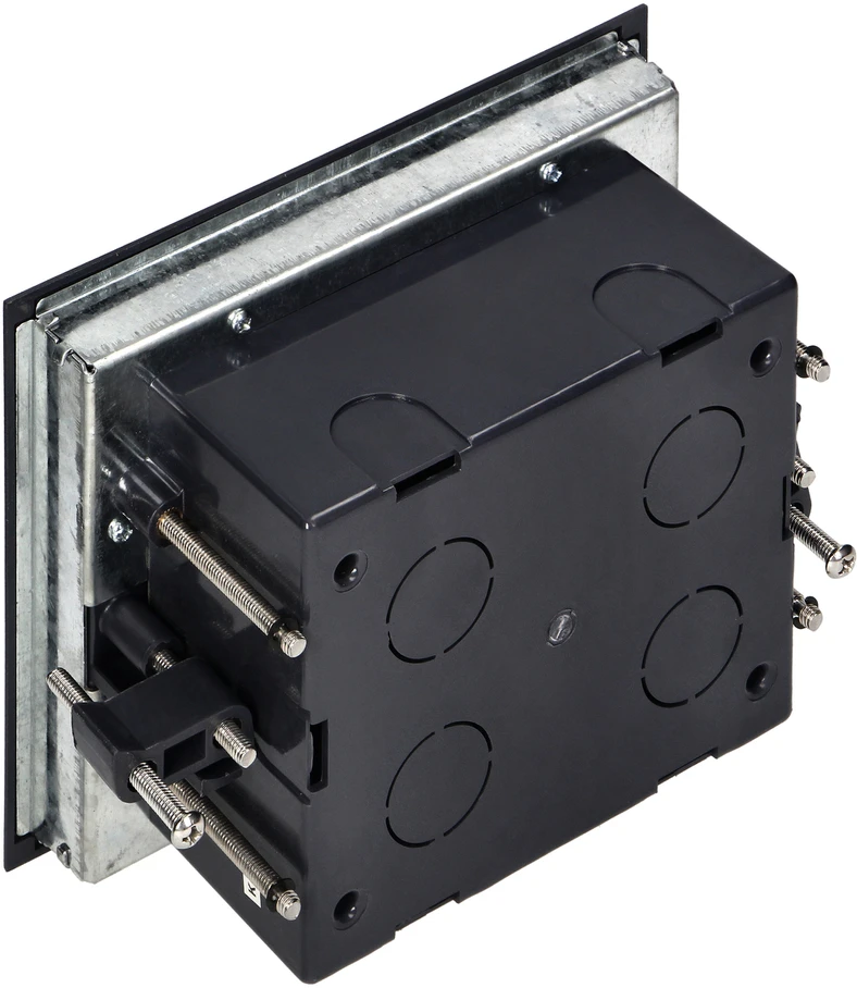 Orno Puszka Grindų dėžutė moduliniams lizdams 4 x 45x45 mm arba 8 x 22,5x45 mm, dangtelis: nerūdijantis plienas, juodas