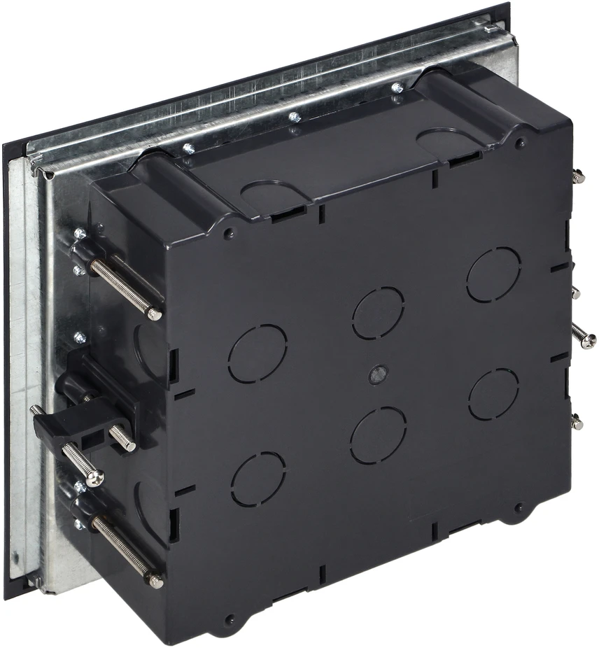 Orno Puszka Grindų dėžutė moduliniams lizdams 6 x 45x45 mm arba 12 x 22,5x45 mm, dangtelis: plastikinis, juodas