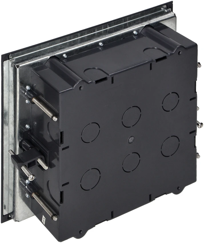 Orno Puszka Grindų dėžutė moduliniams lizdams 6 x 45x45 mm arba 12 x 22,5x45 mm, dangtelis: pagamintas iš natūralios medžiagos, juodas