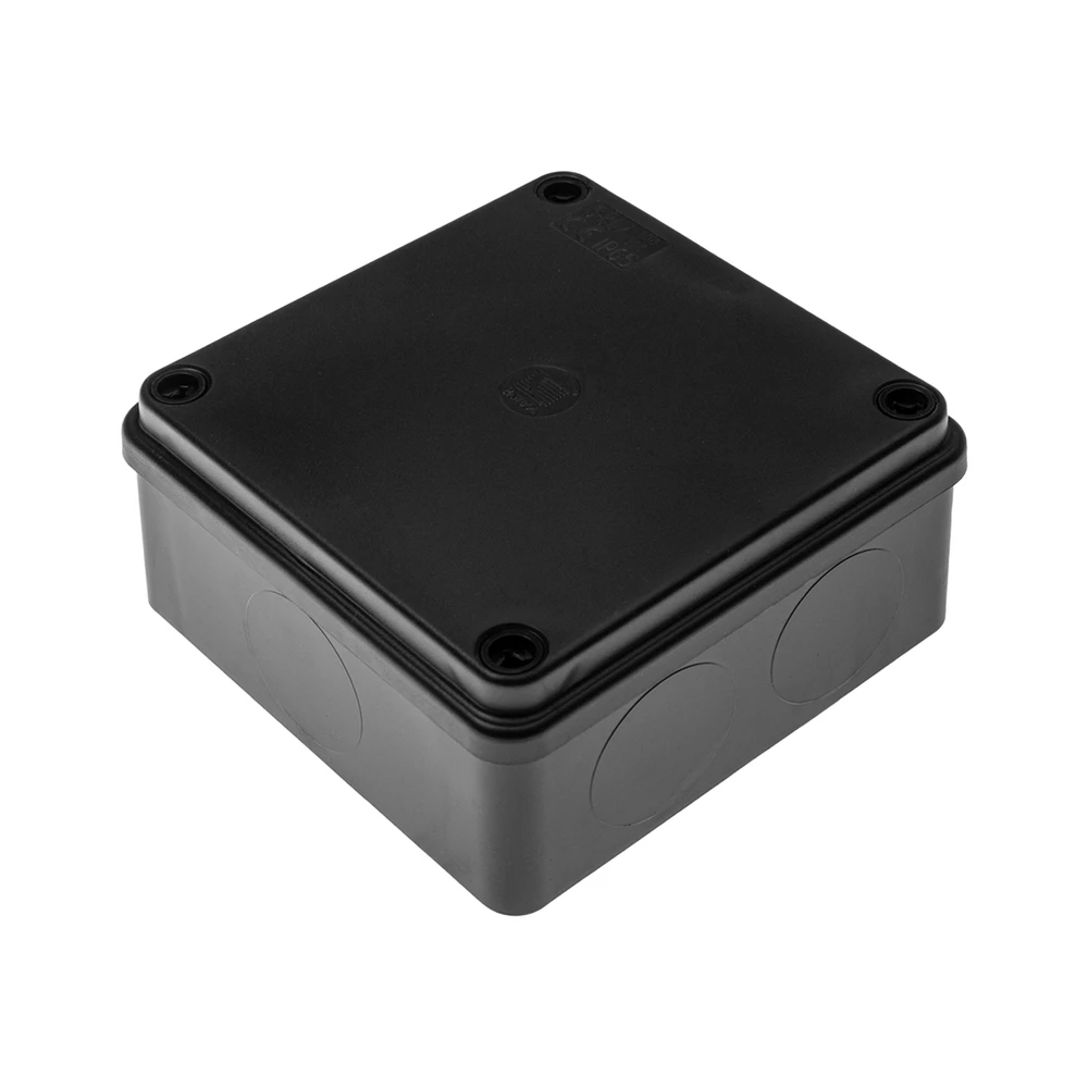 Puszka Hermetiška dėžutė 100x100x50, be sandariklių, juoda, be halogenų, atspari UV spinduliams, IP65
