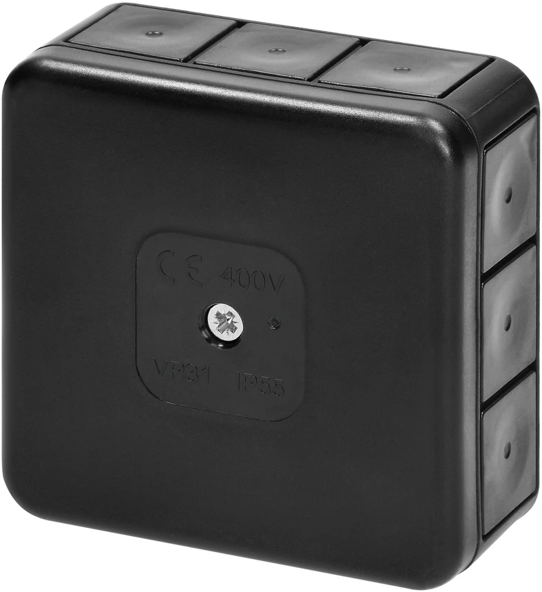 Orno Puszka PRO skirstomoji dėžutė, IP55, 400V, 12 įėjimų, 85x85x37mm, juoda
