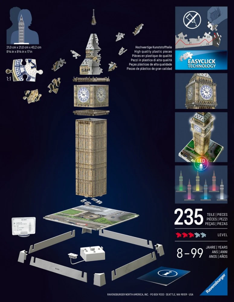 Ravensburger Puzzle 3D dėlionė „Big Benas“ Londone