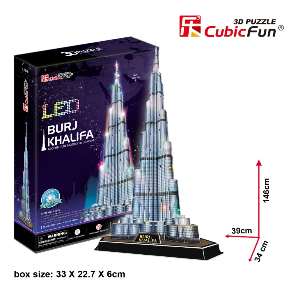 CubicFun Cubic Fun Burj Khalifa 3D dėlionė
